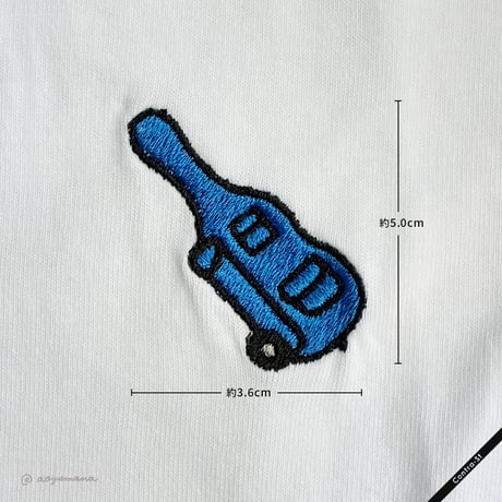 【受注生産】刺しゅうTシャツ［青いコントラバス運搬中］