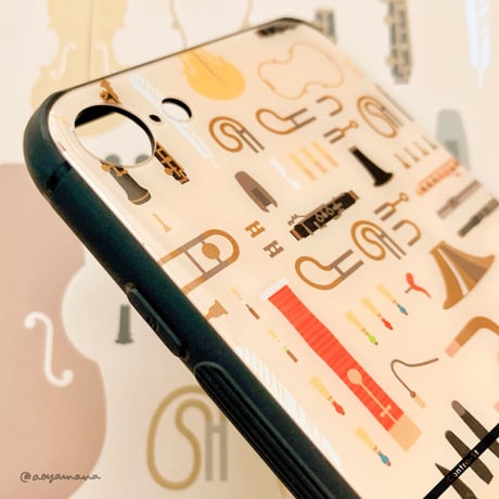 【受注生産】強化ガラスiPhoneケース［楽器のパーツ］