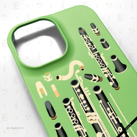 【受注生産】カバー型iPhoneケース［クラリネット三兄弟］