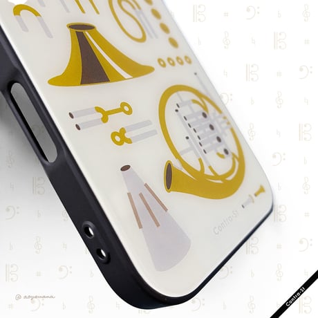 【受注生産】強化ガラスiPhoneケース［ホルンのパーツ］