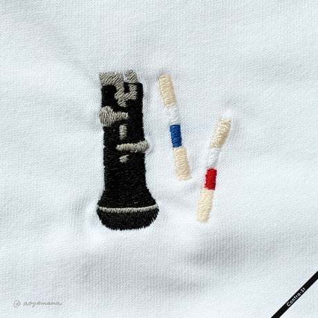 【受注生産】刺しゅうTシャツ［オーボエのベルとリード］