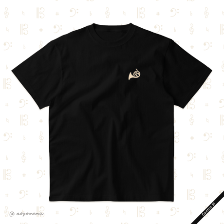 【受注生産】刺しゅうTシャツ［ナチュラルホルン］