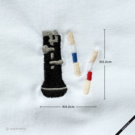 【受注生産】刺しゅうTシャツ［オーボエのベルとリード］