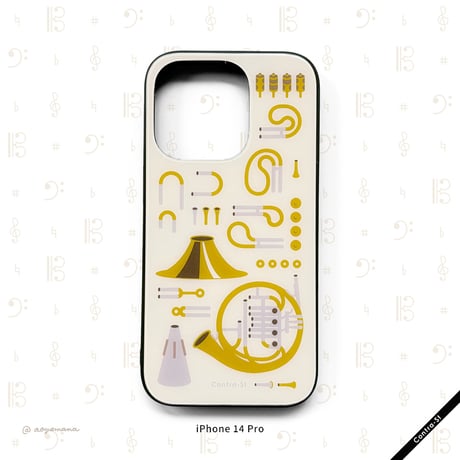 【受注生産】強化ガラスiPhoneケース［ホルンのパーツ］