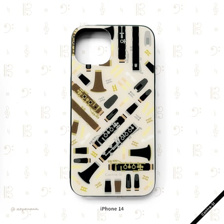 【受注生産】強化ガラスiPhoneケース［クラリネット］