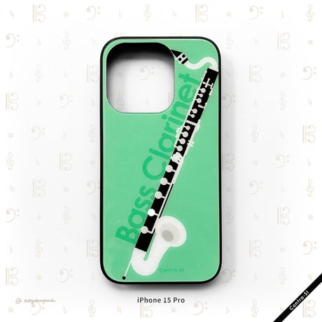 【受注生産】強化ガラスiPhoneケース［バスクラリネット］
