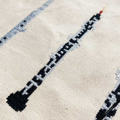 刺繍トートバッグ［木管楽器］マチ付きL