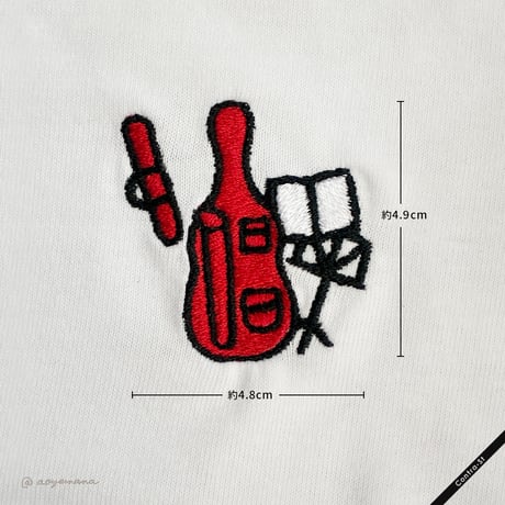 【受注生産】刺しゅうTシャツ［赤いコントラバスの練習］