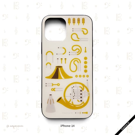 【受注生産】強化ガラスiPhoneケース［ホルンのパーツ］