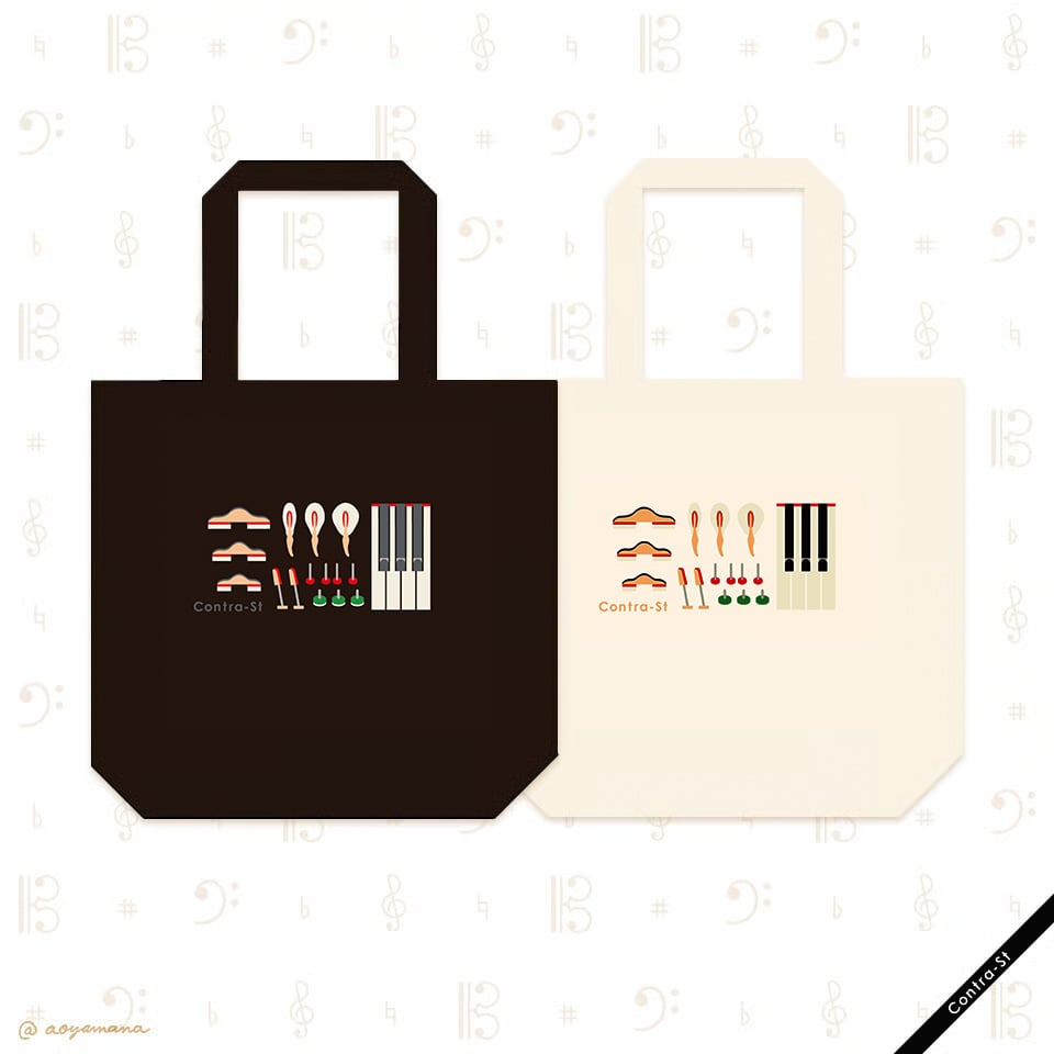 familiar ピアノ女の子刺繍トートバッグ familiar ピアノ女の子刺繍トートバッグ