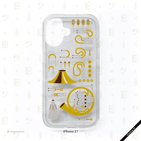 【受注生産】クリアiPhoneケース［ホルンのパーツ］