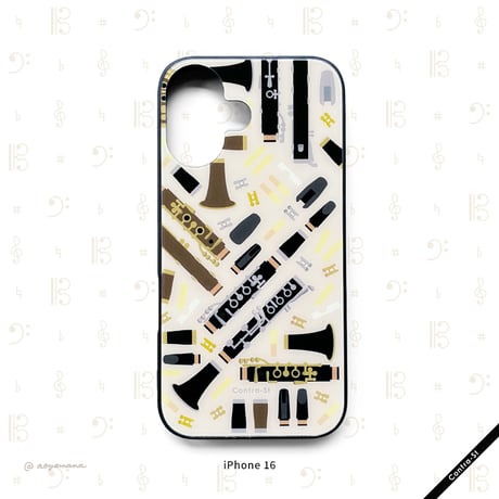 【受注生産】強化ガラスiPhoneケース［クラリネット］