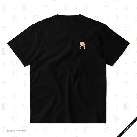 【受注生産】刺しゅうTシャツ［コントラバスの駒］