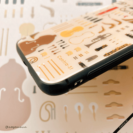 【受注生産】強化ガラスiPhoneケース［楽器のパーツ］