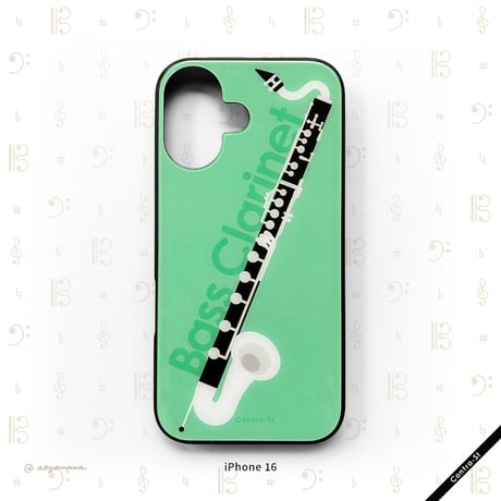 【受注生産】強化ガラスiPhoneケース［バスクラリネット］
