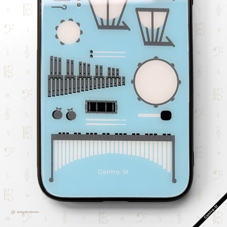 【受注生産】強化ガラスiPhoneケース［打楽器］