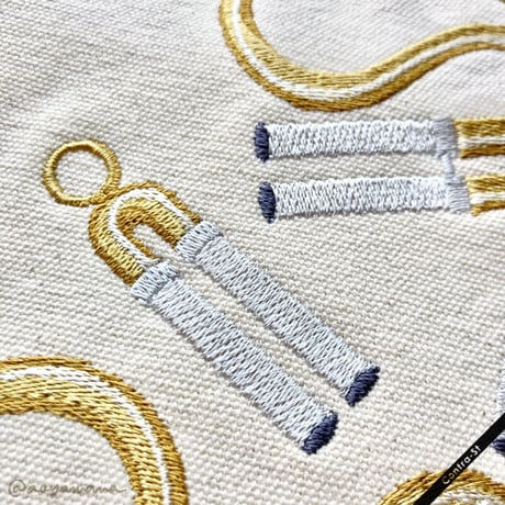 刺繍トートバッグ［ホルンの抜差管］