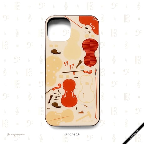 【受注生産】強化ガラスiPhoneケース［ヴァイオリンとヴィオラ］