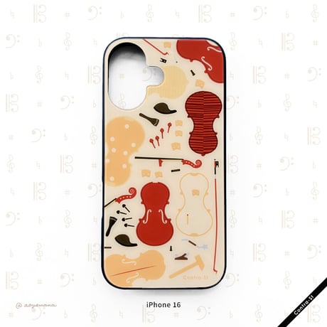 【受注生産】強化ガラスiPhoneケース［ヴァイオリンとヴィオラ］
