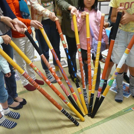 ペーパーディジュリドゥ+拍子木＝ビギナーズセット/Paper Didgeridoo+Sticks=Biginer's  Set