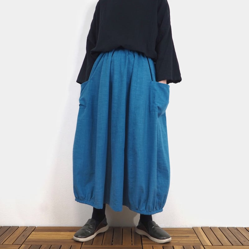 Furusuバルーンスカート（木綿 薄藍）【受注生産対応】 | mabataki