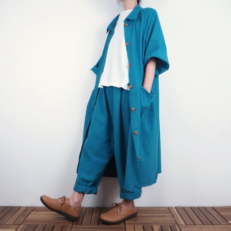 Furusuロングジャケット（木綿 薄藍）【受注生産対応】