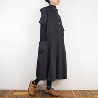 Hinamiフードワンピース（綿オックス チャコール）【受注生産対応】
