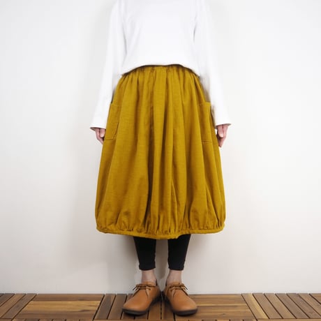 Furusuミドルバルーンスカート（木綿 からし）【受注生産対応】