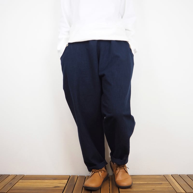 Furusuコンフォートパンツ腰紐ver（木綿 鉄紺）【受注生産対応