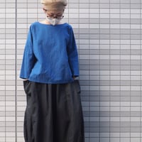 Kushuコットンシャツ（綿ワッシャー ブルー）【受注生産対応】