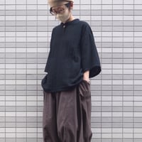 Karoユルリシャツ（綿ダブルガーゼ ブラック）【受注生産対応】