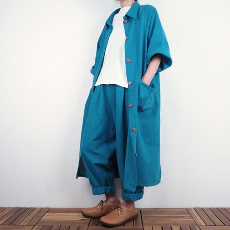 Furusuロングジャケット（木綿 薄藍）【受注生産対応】
