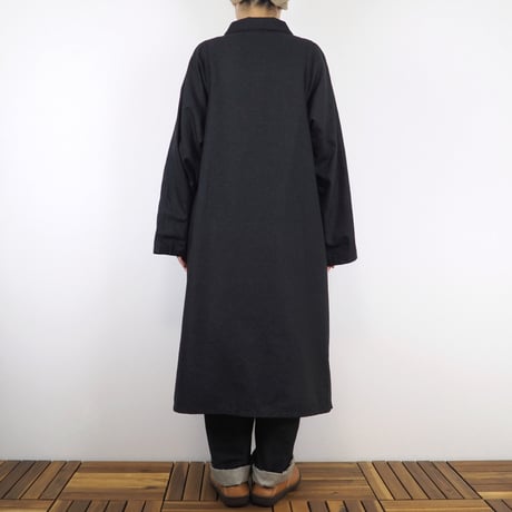 Hinamiロングジャケットセットアップ（綿オックス チャコール）【受注生産対応】