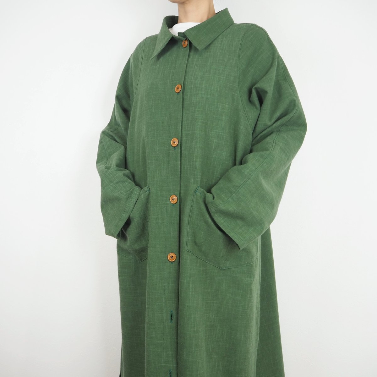 Furusuロングジャケット長袖ver（木綿 深緑）【受注生産対応】 | mabataki