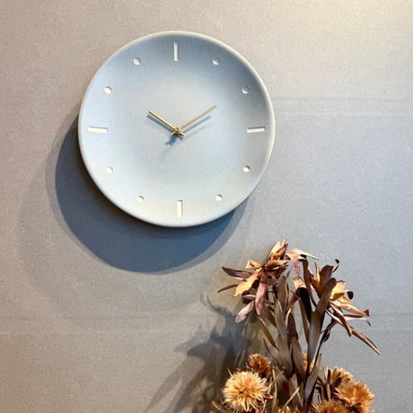 美濃焼 Wall Clock  スカイグレー