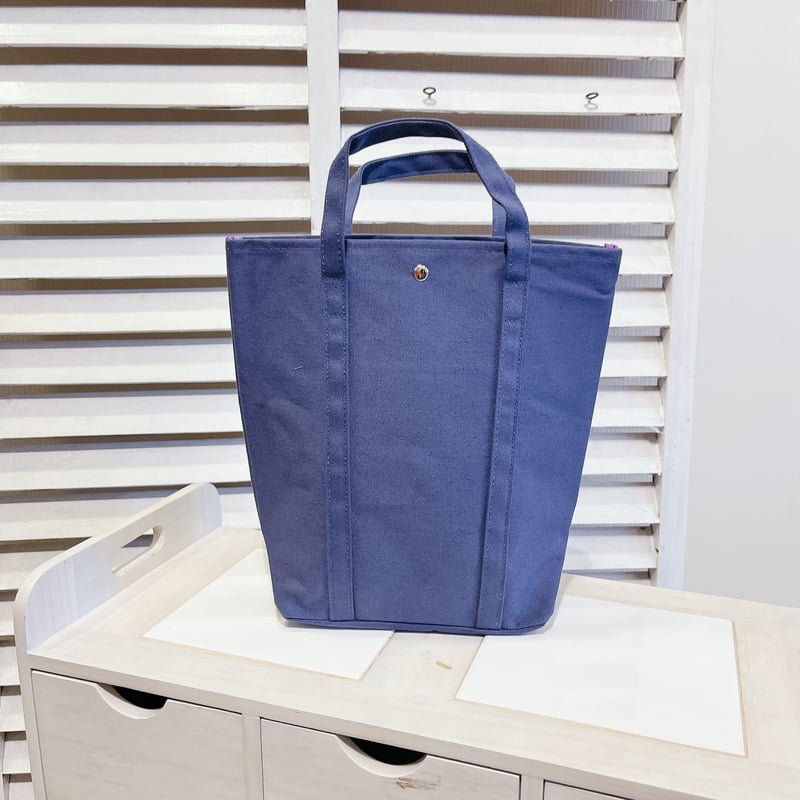 Navy blue canvas shop tote bag