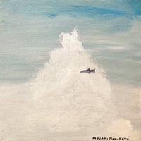 【原画 / アクリル画 】入道雲と飛行機