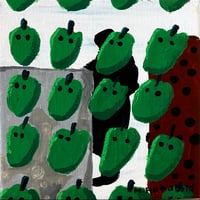 【原画 / アクリル画 】緑色の群れ