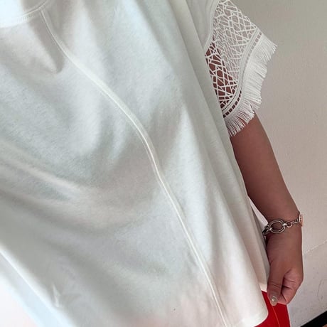 レースフリンジTシャツ