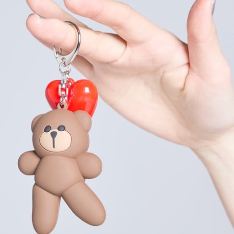 bear heart key chain