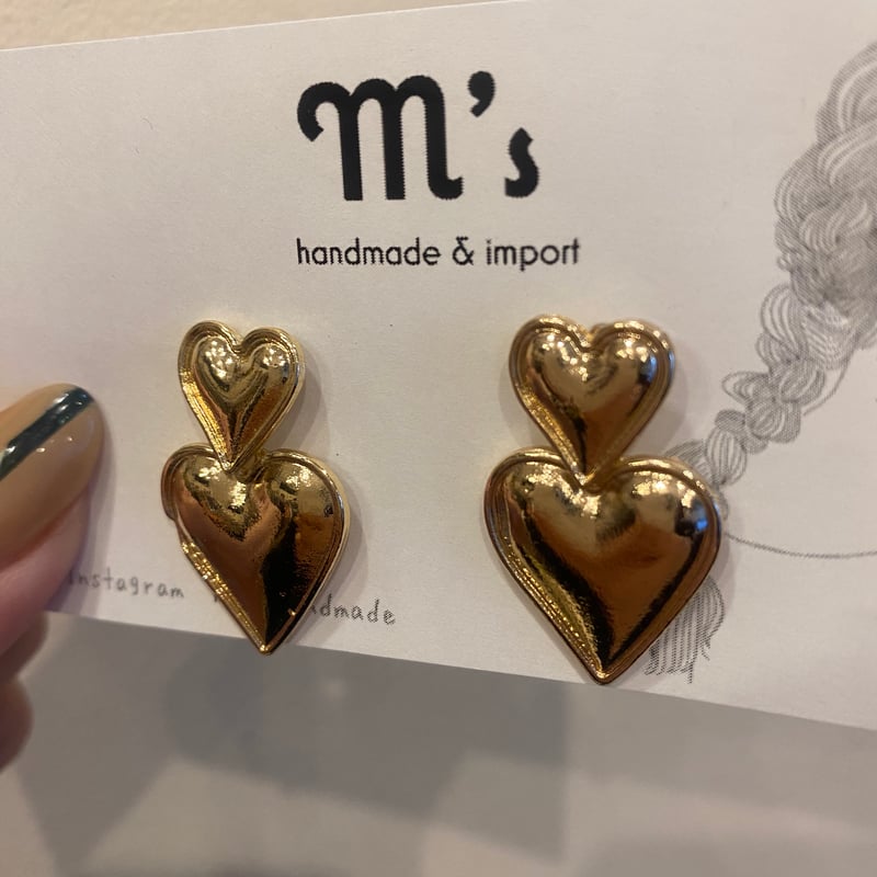 2連ハートピアス | HEARTS 