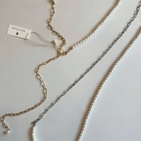 ハーフパールチェーンネックレス