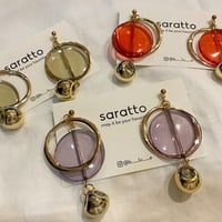 染めビーズ大ぶりピアス（イヤリング変更可）