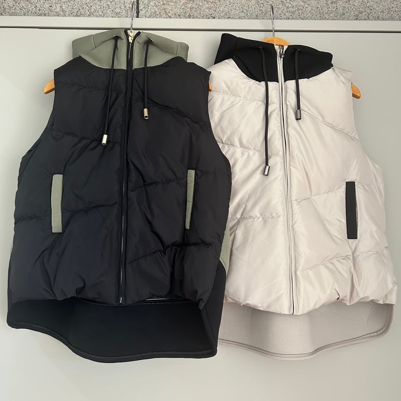 大人気✨美品 33℃ ボンディング切替 フード付き ダウンベスト 黒 M 金金具 33℃ ボンディング切替ダウンベスト ¥13,800(¥15,180) シワになりにくい