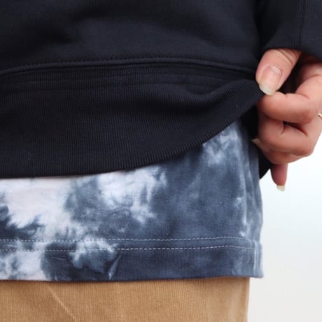 006.Tie dye layered pullover