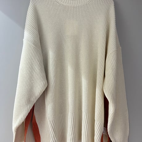 配色スリットニットプルオーバー