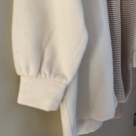 切替ワッフルチュニックプルオーバー