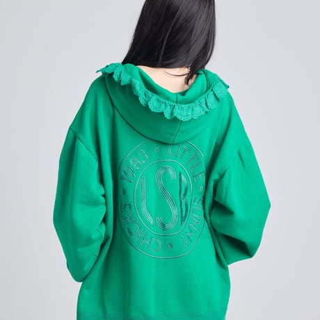 lacy logo hoodie