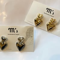 2連ハートピアス