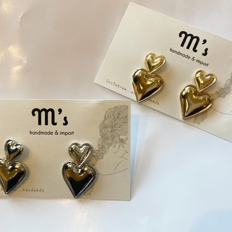 2連ハートピアス